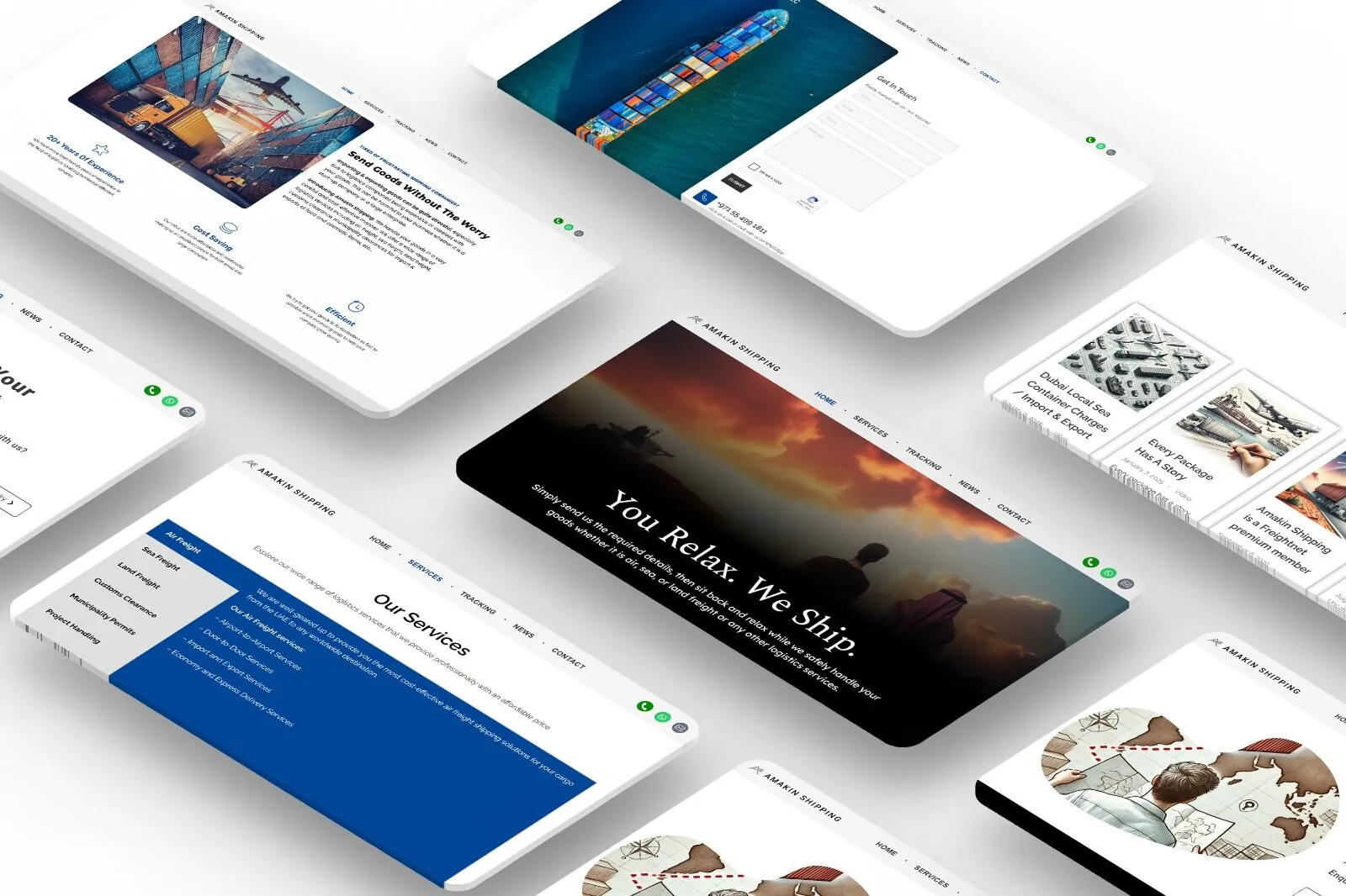 Professional Logistics Website for Amakin Shipping LLC