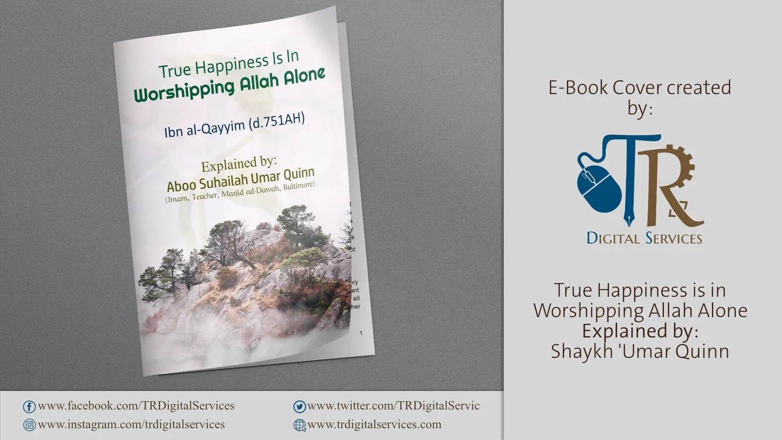 E-Book Cover Design – True Happiness is in Worshipping Allah Alone - Project Image
