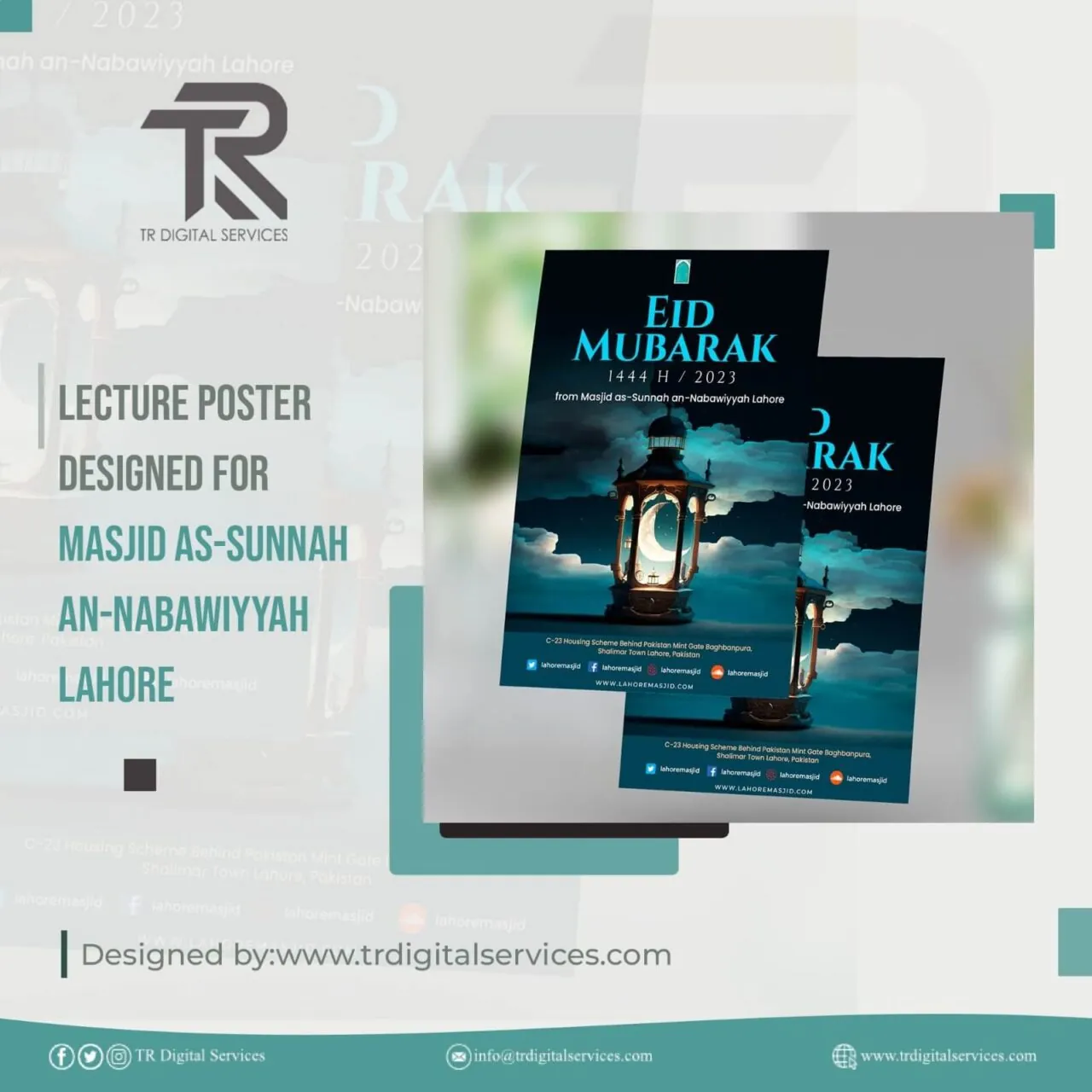 Eid Poster Design: Masjid As-Sunnah An-Nabawiyyah Lahore - Project Image
