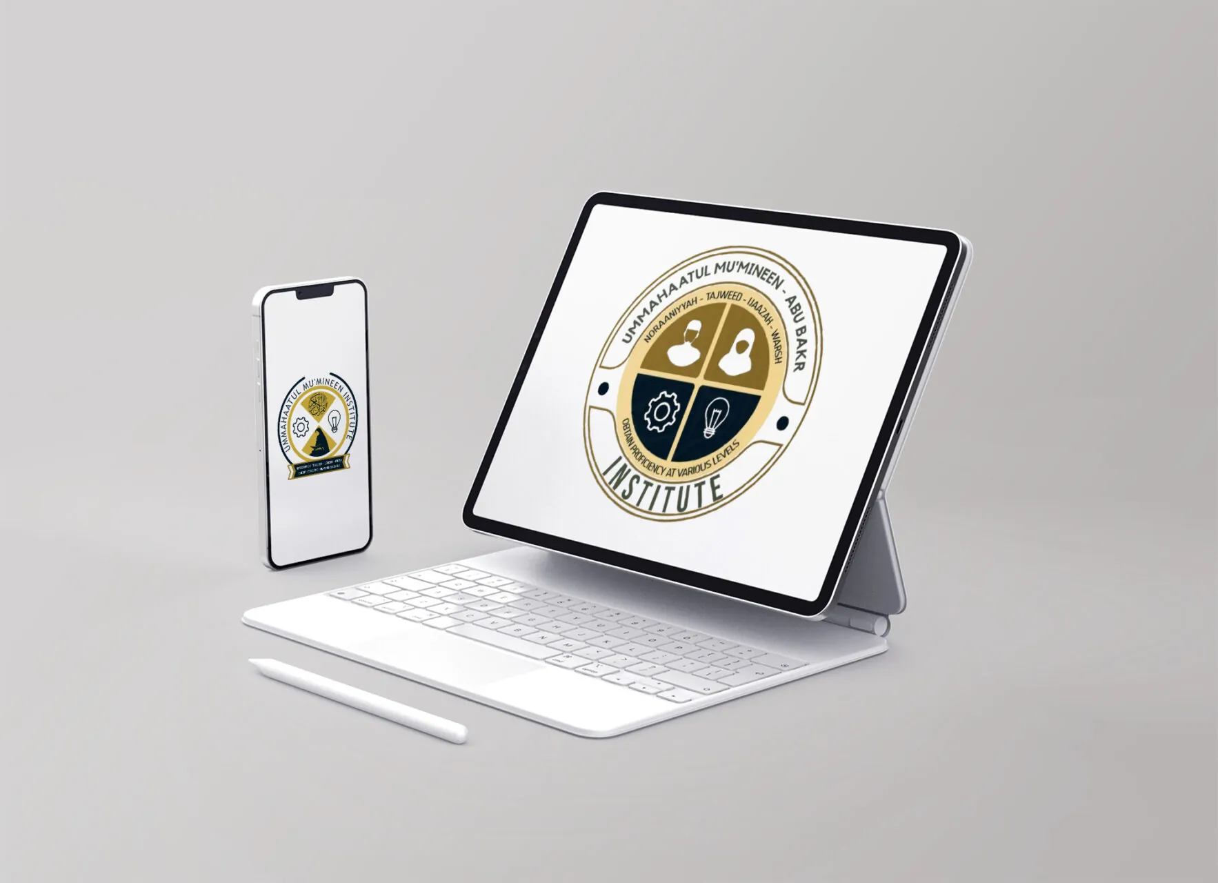 Tablet pro and phone responsive website mockup