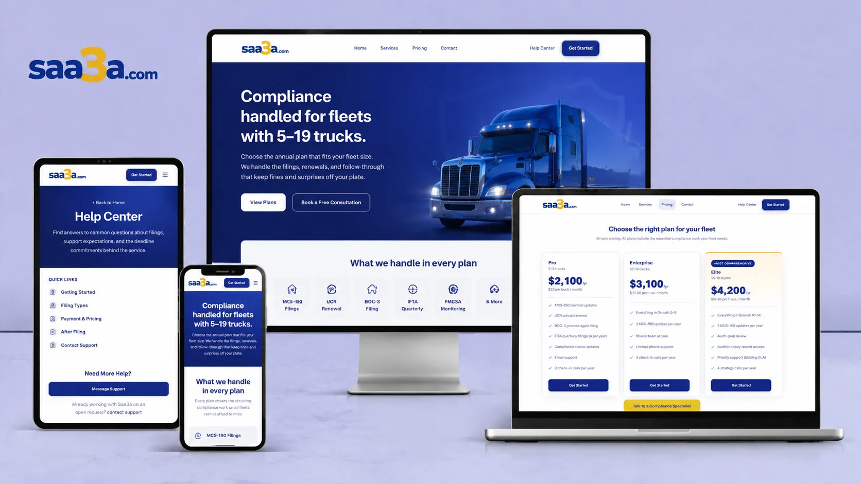 Custom Automated DOT Compliance Website for SAA3A.com